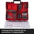Einhell Akku Schlagbohrschrauber-Set TE-CD 18/40 Li-i plus 64 Power X-Change (Li-Ion, Drehzahl-Elektronik, 2-Gang-Getriebe, Max. 24.000 Min-1, Ladegerät und Zubehör), Schwarz, Rot, 18 V, 40 Nm