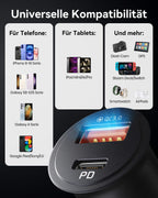 INIU Zigarettenanzünder, 12V USB C Adapter 60W Auto PD & QC 3.0 Kfz Ladegerät, Auto Ladegerät Adapter USB Zigarettenanzünder Verteiler Steckdose mit iPhone 16 15 14 13 Pro Max iPad Samsung S24 S23