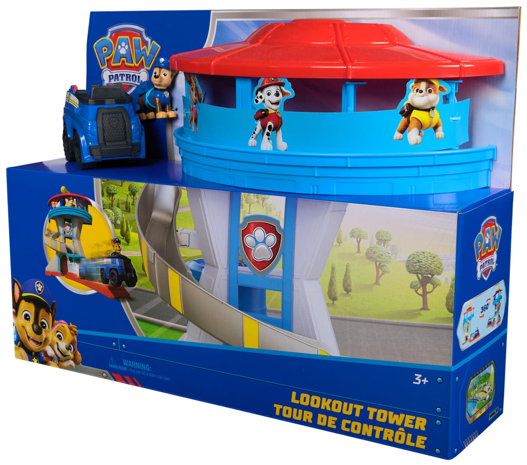 PAW PATROL - Lookout Tower (2025), über 50 cm hoch, Hauptquartier Spielset mit 1 Basis Polizei-Fahrzeug, 2 Chase Figuren und Zubehör, geeignet für Kinder ab 3 Jahren