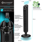 KESSER® Turmventilator mit Fernbedienung | 90° Oszillationswinkel | 3 Stufen | 90 cm |+ Timerfunktion | Turbo-Funktion | Säulenventilator Standventilator Luftkühler Ventilator Towerventilator