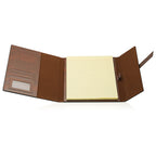 Gallaway Leather Padfolio-Ordner aus veganem Leder, schmal, Notizblockhalter, nachfüllbar, Business-Organizer, dunkle Schokolade
