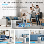 AROEVE Luftreiniger, CADR 300 m³/h für 120 m² Raum, Luftreiniger Allergiker gegen Pollen, Staub, Tierhaare, Rauch, Automatikmodus mit Sensor, Leise 25dB, Ideal für Allergie-Haushalte