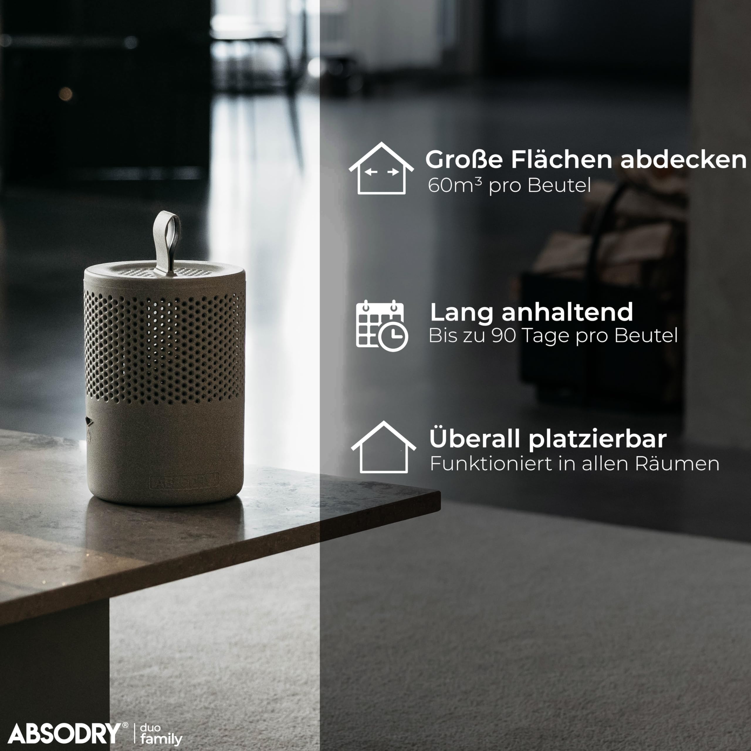 AbsoDry - Luftentfeuchter Nachfüllpack 16x600g - AbsoDry kompatibel - Verhindert Geruch & bindet Feuchtigkeit - Trockenmittelbeutel mit Granulat für Raumentfeuchter - Entfeuchter Nachfüllpack