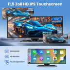11.5 Zoll Carplay Display Android Auto Display,Car Play IPS Touch Screen Kabelloses Carplay Android Auto Bildschirm mit AUX/FM,4K DashCam,1080P Rückfahrkamera,Mirror Link,Bluetooth für alle Fahrzeuge