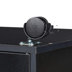 Relaxdays Rollcontainer Büro, mit 2 Fächern & Tastaturauszug, Druckertisch mit Rollen, HxBxT: 74 x 60 x 48 cm, schwarz