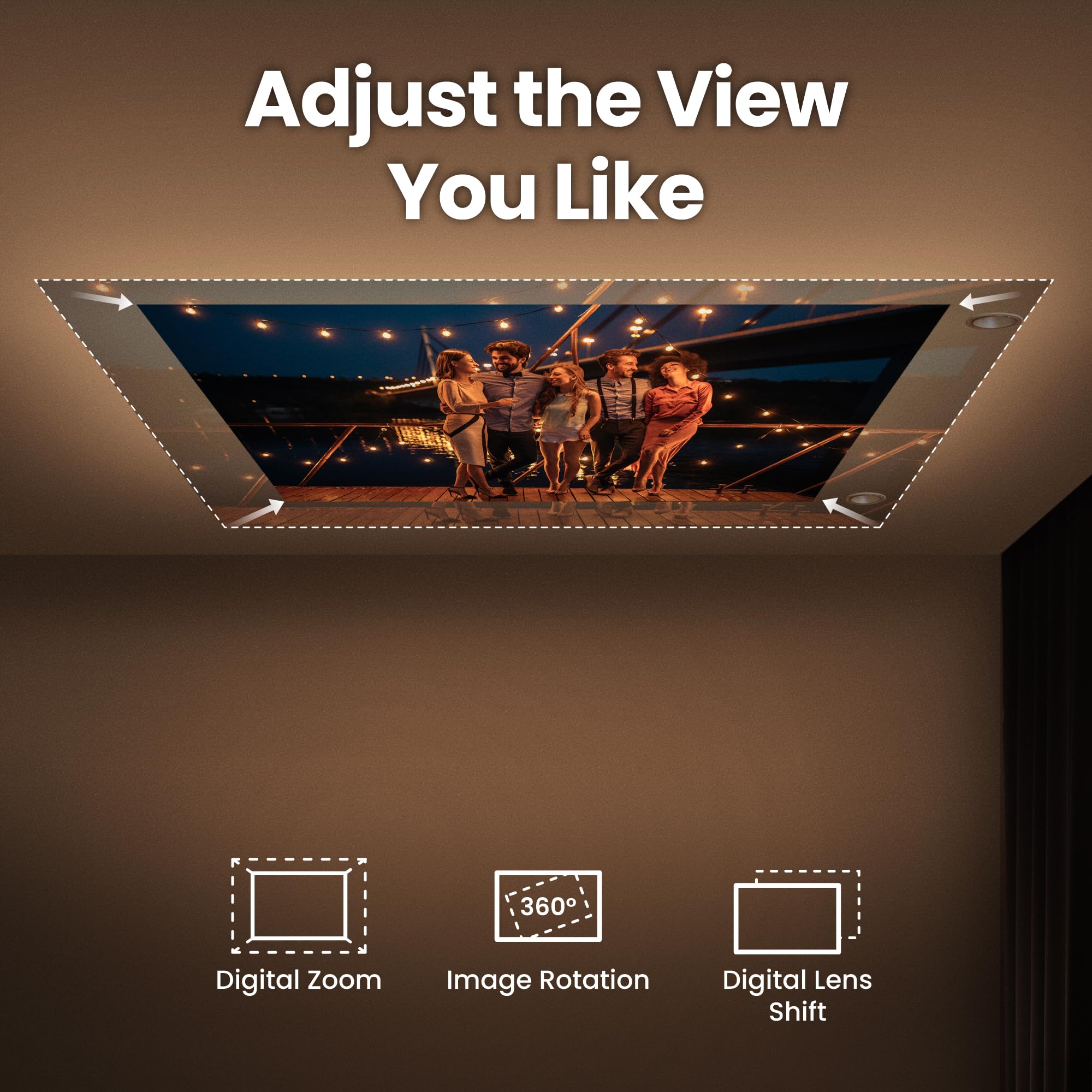 BenQ GV50 1080p Laser Tragbarer Deckenprojektor mit Stativfuß | Drehbare Winkelprojektion | 500 ANSI Lumen | 18W Bass Bluetooth Lautsprecher | Google TV mit Netflix | Chromecast & AirPlay | Autofokus