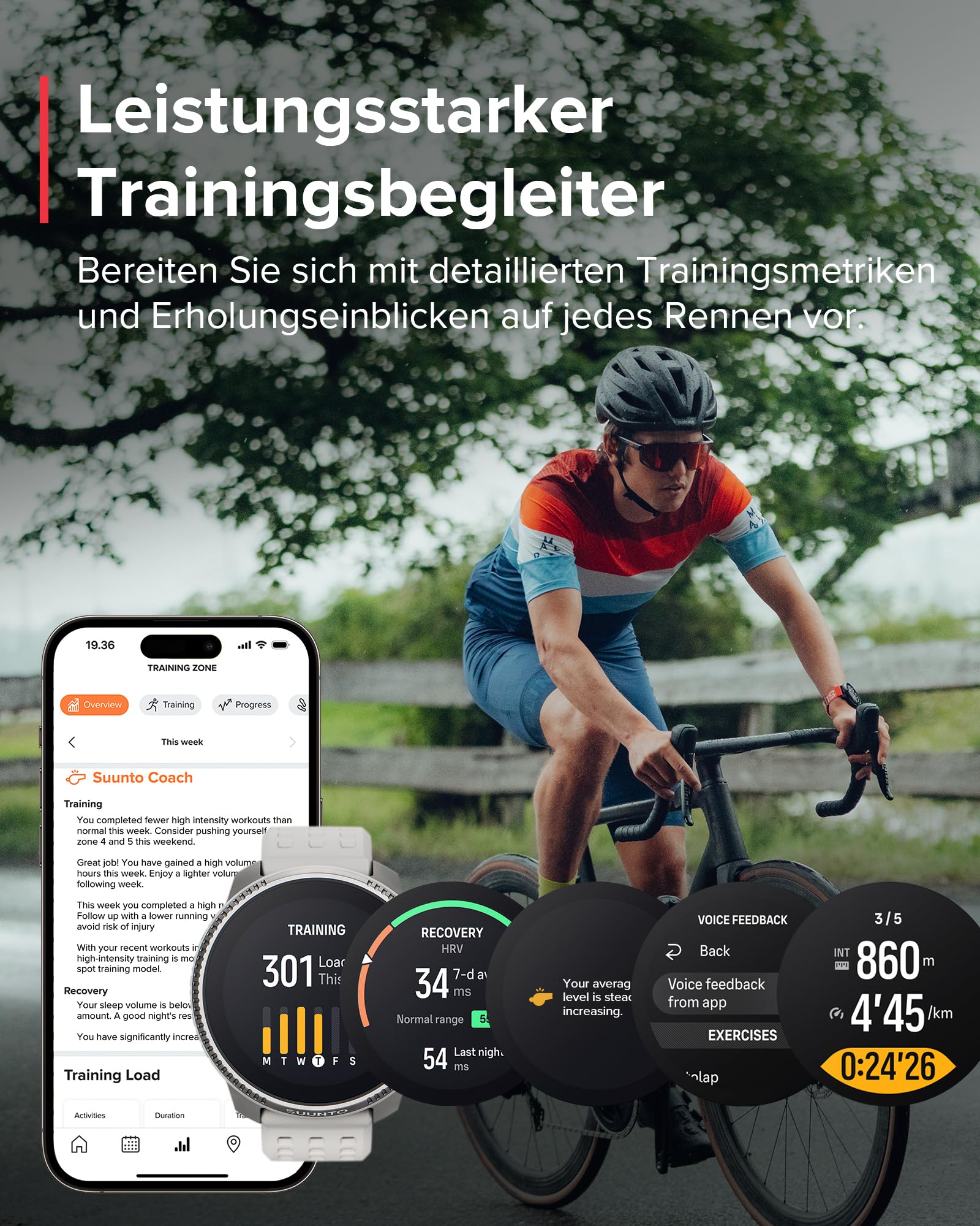 SUUNTO Race Sportuhr - Outdoor Smartwatch, 1,43" Helles AMOLED Display mit Saphirglas, Bequeme Uhrenkrone & Tasten Bedienung, Präzise Zweifrequenz GPS, Lange Akkulaufzeit, 100m Wasserdicht