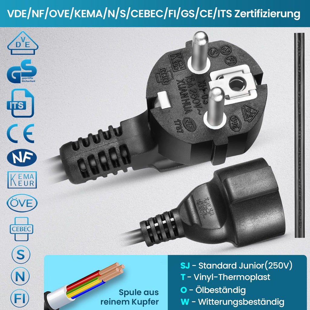 Himimi Automatik Kabeltrommel 15m + 1m 1500W ~ 3000W Kabelaufroller Automatisch Stromtrommel Schlauchaufroller, Verlängerungskabel außen Wandmontage, Überlastschutz, Wand Deckenmontage, 180° drehbar