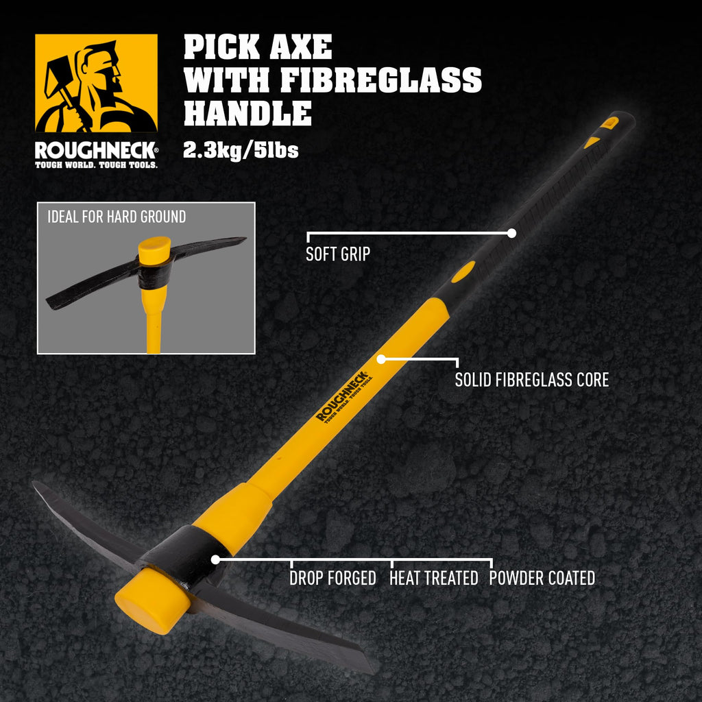 Roughneck ROU64352 Pick Axe With Fibreglass Handle 5lbs/2.27kg