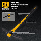 Roughneck ROU64352 Pick Axe With Fibreglass Handle 5lbs/2.27kg