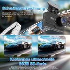 SIGRILL 4K/2K+1080P Dashcam Auto Vorne Hinten,WiFi Dash Cam mit 64GB SD Karte, Dasch-cam Auto Nachtsicht, 170°Weitwinkel WDR, 24/7 Parküberwachung Funktionalität, G-Sensor, Loop-Aufnahme, Max 256GB