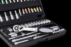 Connex Bit- und Steckschlüssel-Satz 52-teilig - Stabiler Kunststoffkoffer - 1/4 Zoll - Umschaltknarre mit Schnelllösefunktion - Für Montage- & Schraubarbeiten / Stecknuss-Set / Bit-Set / COXB365010