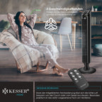KESSER® Turmventilator mit Fernbedienung | 90° Oszillationswinkel | 3 Stufen | 90 cm |+ Timerfunktion | Turbo-Funktion | Säulenventilator Standventilator Luftkühler Ventilator Towerventilator