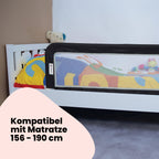 Safety 1st Portable Bed Rail, zusammenklappbares Bettgitter, Rausfallschutz, Reise, 18 M.–5J., tragbares Bettschutzgitter, Netzgewebe, leicht montierbar, automatische Sperre, leicht tragbar, Dark Grey
