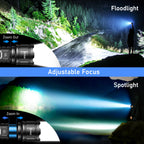 Blukar Taschenlampe LED Aufladbar, Extrem Hell Hohe Helligkeit Taschenlampen Zoombare Handlampe mit 5 Lichtmodi, IP67 Wasserdicht Flashlight Torch für Camping, Outdoor, Notfäll