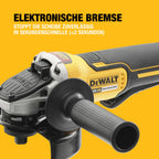 DEWALT 18V XR Akku-Winkelschleifer 125mm mit Paddel-Schalter (bürstenloser Motor, elektrische Bremse & Kupplung, Schnellspannfutter, inkl. TSTAK-Box II, Lieferung ohne Akku & Ladegerät), DCG406NT-XJ