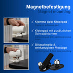 REV LED Wandlampe innen - Wandbeleuchtung mit Akku, 180lm, dimmbar, 360° drehbar, kabellose Leselampe - ideal für Flur, Schlaf- & Wohnzimmer, schwarz