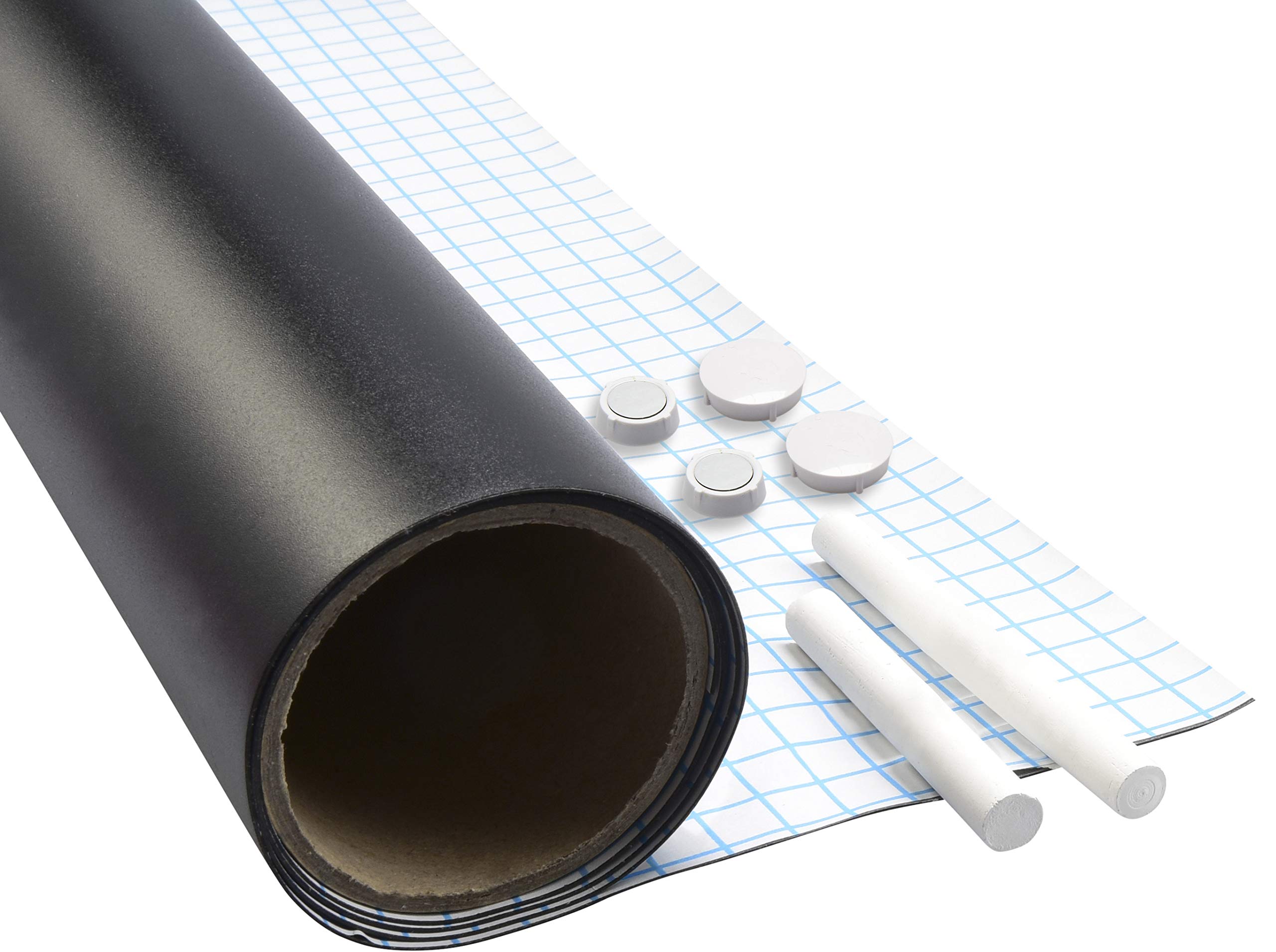 Werkzeyt Tafelfolie - Magnetisch - Selbstklebend & leicht anzubringen-Ideal zum Schreiben & Anheften von Notizen-inkl. Tafelkreide & Magneten/Kreidetafel/Magnetfolie / B29209, 90 x 60 cm (magnetisch)