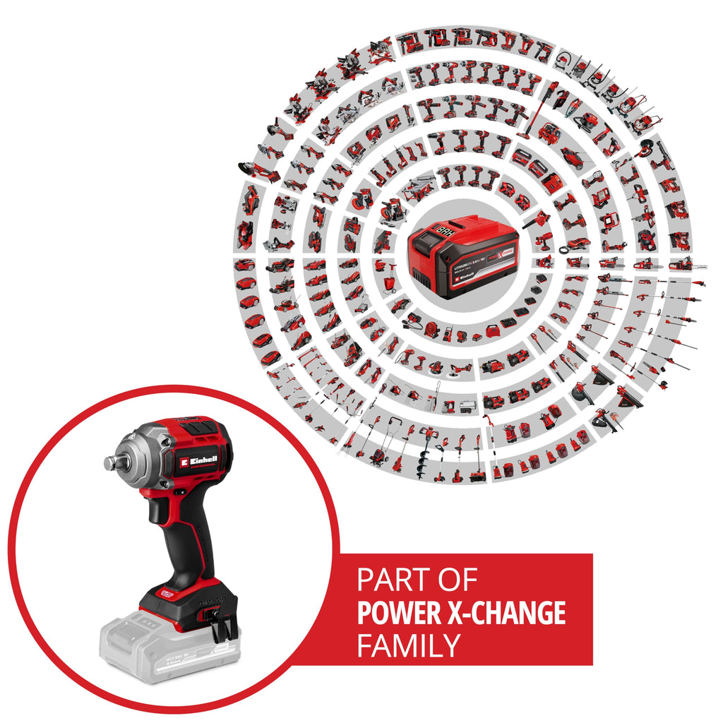 Einhell Professional Akku-Schlagschrauber TP-CW 18/350-C Li BL-Solo Power X-Change (18 V, 350 Nm Drehmoment, 600 Nm Lösemoment, Brushless, Außenvierkant-Aufnahme, ohne Akku)