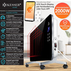Kesser® Elektro Glasheizung Konvektor Elektroheizung Heizung Heizkörper (Schwarz)