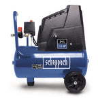 Scheppach Kompressor HC25o (1100W, 24 L,8 bar, Ansaugleistung 165 l/min, Druckminderer, ölfrei) - inkl. 13-teiligem Druckluft-Werkzeug-Set + 5 m Spiralschlauch