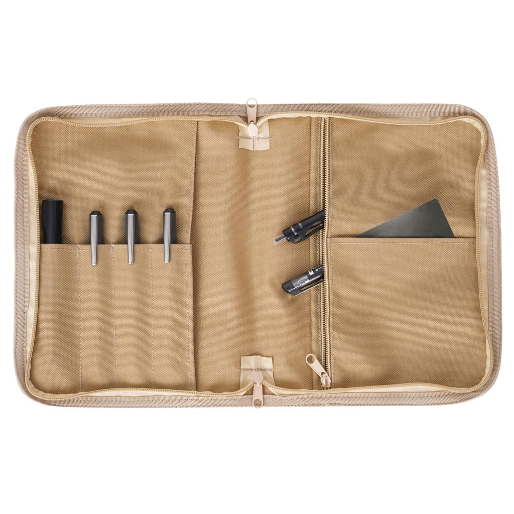VEPKOIT Taktische Notizbuchhülle mit Reißverschluss für Ordner, OCP Binder Planer Tactical Portfolio Organizer und A5 Notebook Binder Cover, 7" x 9" wetterfeste Notebook-Abdeckung - Coyote