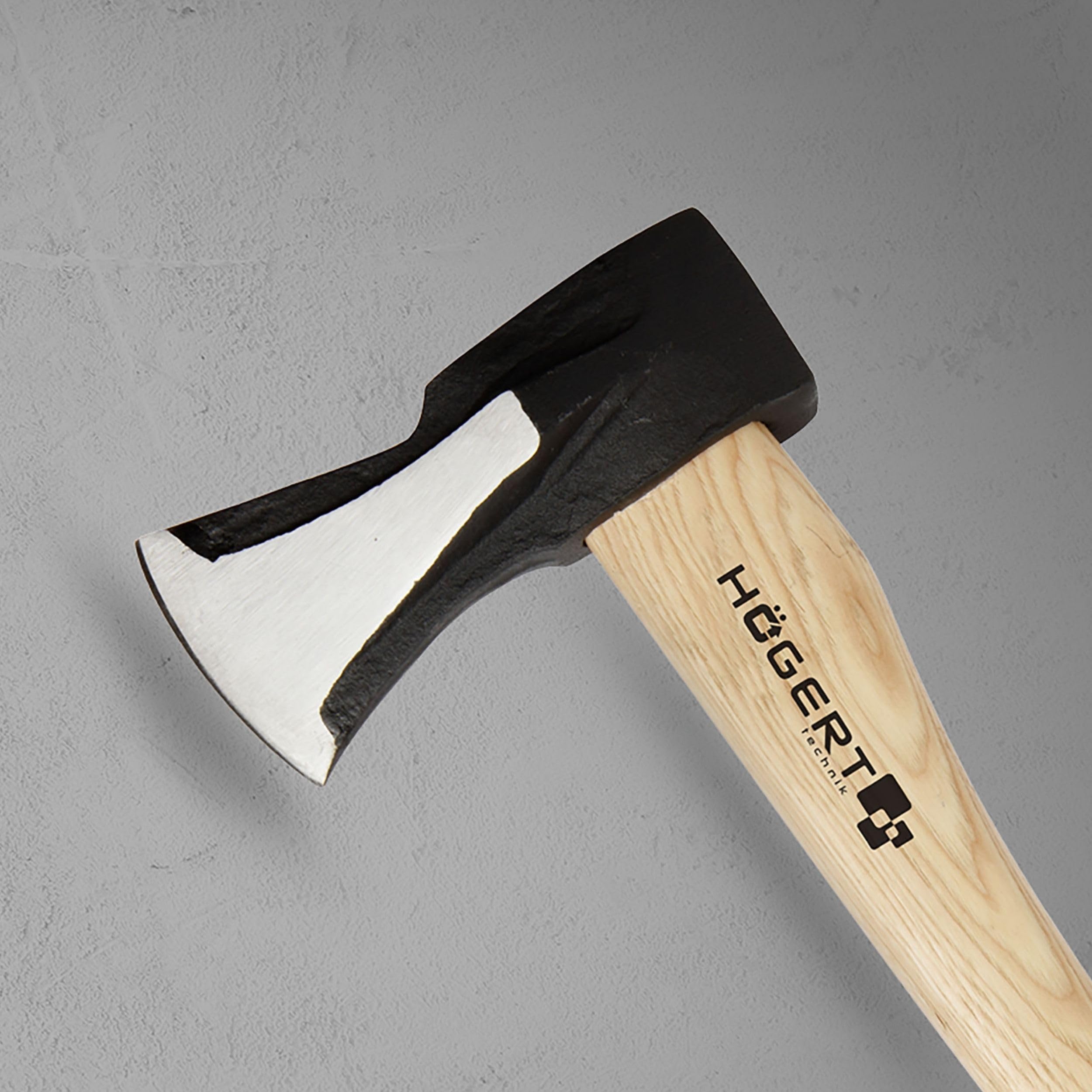HÖGERT TECHNIK Spaltaxt 2000g, Hickory-Holzgriff, gehärteter Stahl, 47-55 HRC, UV-Beschichtung, Keilbefestigung, extra Stabilität, ideal zum Spalten von Baumstämmen und Holz