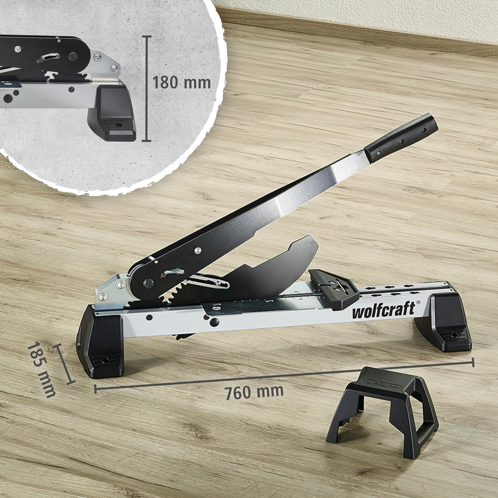 wolfcraft Vinyl- und Laminatschneider VLC 1000 I 6940000 I für Vinyl, Laminat & Designböden I bis 14 mm Materialstärke & 370 mm –breite