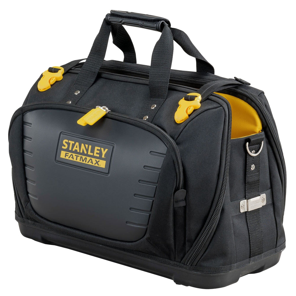 STANLEY FatMax Werkzeugtasche/Tragetasche für Werkzeug mit Fächern Quick Access (mit 4 Fächern, aus 600 x 600 Denier Nylon, mit Kunststoffboden & gepolstertem Schultergurt) FMST1-80147