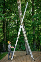 DRABEST Leiter PRO Serie Aluleiter 3-teilig Mehrzweckleiter 3x13 Stufen Leiter Multifunktionsleiter Kombileiter bis 150 kg Beslastbar - Arbeitshöhe 8,61 m - inkl. Eimerhaken
