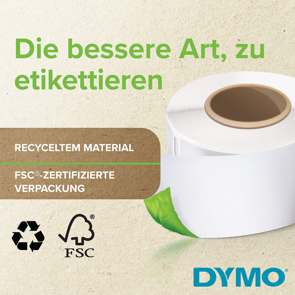 DYMO Original LabelWriter Adressetiketten (Groß) | 36 mm x 89 mm | schwarzer Druck auf weißem Untergrund | 2 Rollen mit je 260 Etiketten (520 Stück) | selbstklebend | für LabelWriter Etikettendrucke