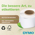 DYMO Original LabelWriter-Mehrzwecketiketten/große Ordnerrücken-Etiketten | 59 mm x 190 mm | Rolle mit 110 leicht ablösbaren Etiketten | selbstklebend | für LabelWriter Etikettendrucker