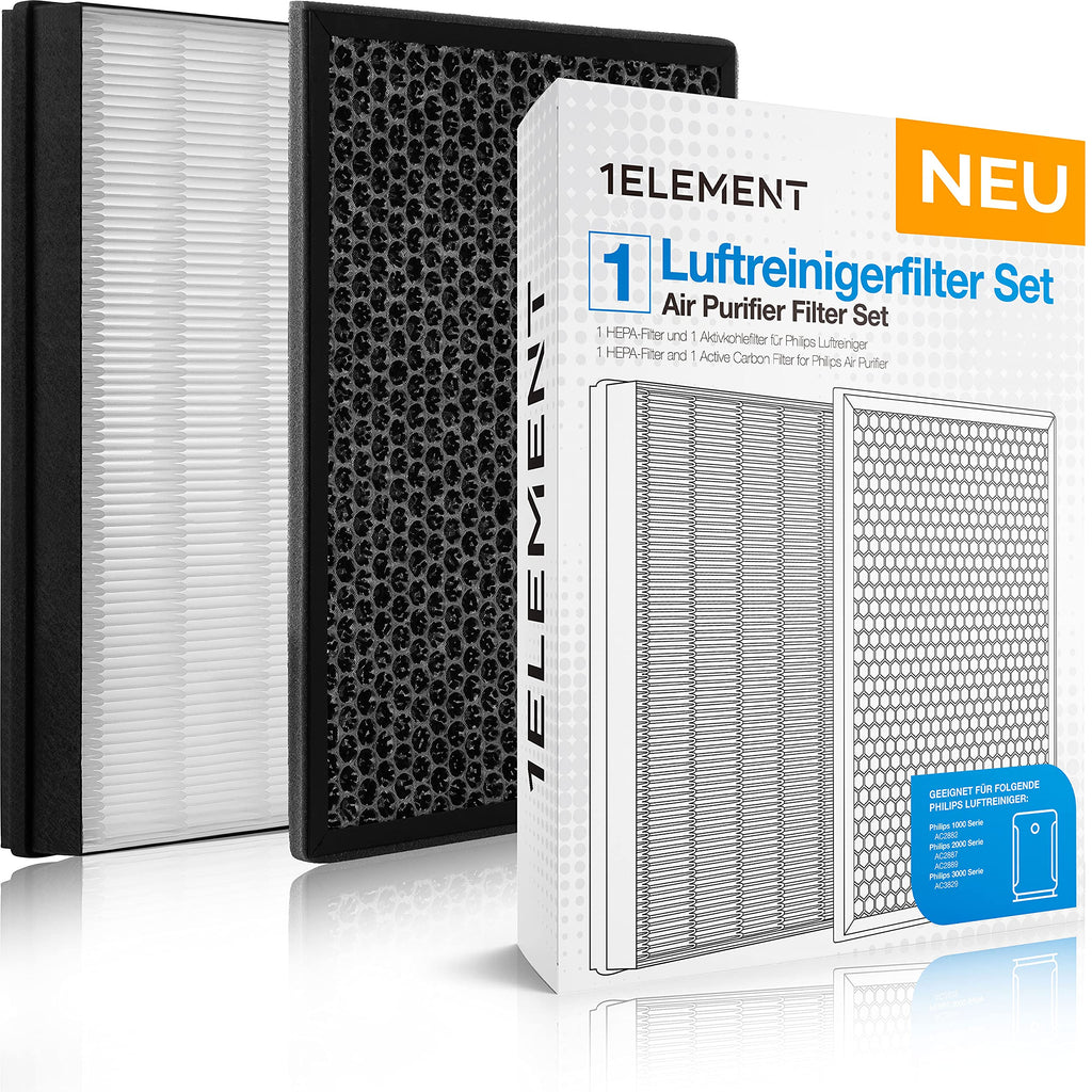 [NEU] 2er Filter-Set für Philips Luftreiniger [AC2882, AC2887, AC2889 & AC3829] – 1 HEPA-Filter und 1 Aktivkohlefilter [Ersetzt FY2422 & FY2420]