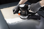 Meister Exzenterschleifer 480 W, MES480-1 - Schleifteller 125 mm - Drehzahlregelung & Drehzahl-Vorwahl - Klettbefestigung - Staubabsaugung / Drehschleifer mit Zusatzhandgriff / 5457200