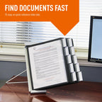 Durable Instaview20 Pocket Erweiterbares Desktop-Referenzsystem, Briefgröße, 10 doppelseitige Paneele, schwarze Ränder