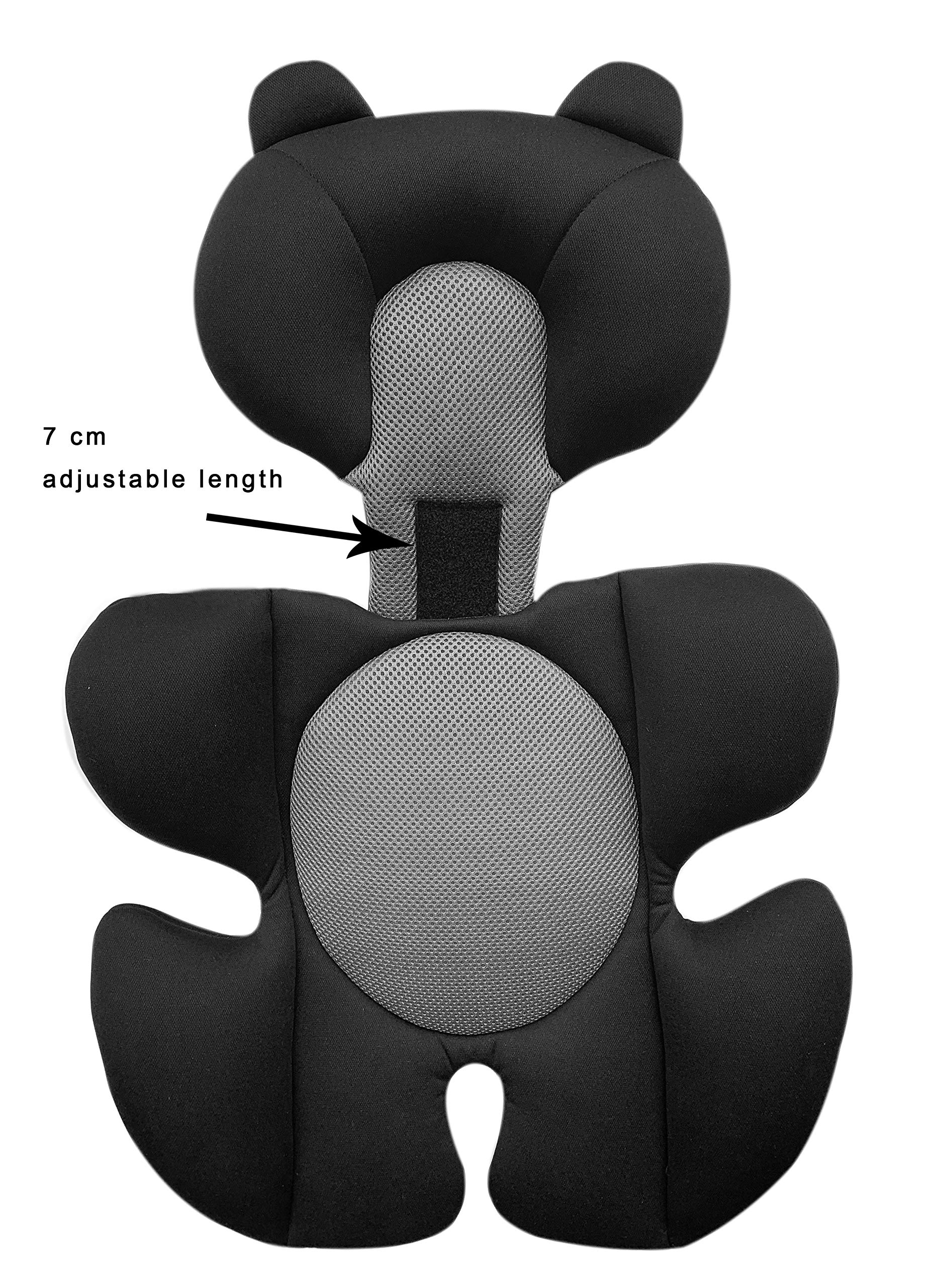 Storchenbeck Babyautositz kissen Autositz-Einsatz Sitzauflagen Universal für Kinderwagen Autositz Hochstuh (schwarz)