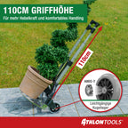 ATHLON TOOLS Aluminium Transportkarre klappbar TÜV geprüft – Langer Teleskopgriff 110 cm, Anti-Rutsch-Pads, Soft-Laufräder, inkl. 2 Expanderseile