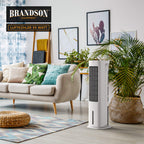 Brandson - Luftkühler mit Wasserkühlung - 5-in-1 - Verdunstungskühler, Luftbefeuchter, Ventilator & Luftreiniger, mobile Klimaanlage ohne Abluftschlauch - Preisträger 2025 - leise - 5L Wassertank