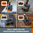 WORX WG441E.9 Akku-Multi-Bürste 20V -multifunktionale Oberflächenbürste für Stein-& Holfzflächenreinigung & Unkrautentfernung -integrierter Wasseranschluss -PowerShare kompatibel-ohne Akku & Ladegerät