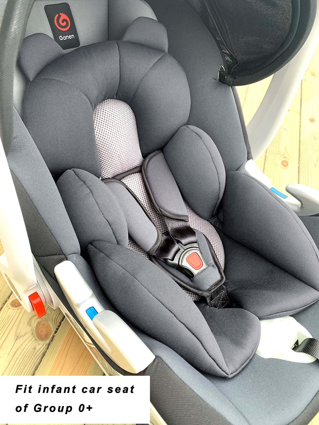 storchenbeck Babyautositz Kissen Autositz-Einsatz Sitzauflagen Universal für Kinderwagen Autositz Hochstuh (Grau)