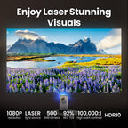 BenQ GV50 1080p Laser Tragbarer Deckenprojektor mit Stativfuß | Drehbare Winkelprojektion | 500 ANSI Lumen | 18W Bass Bluetooth Lautsprecher | Google TV mit Netflix | Chromecast & AirPlay | Autofokus