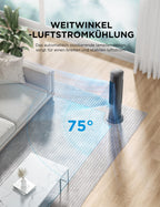Midea Turmventilator mit 5L Wasserkühlung | Luftkühler mobil | Mobile Klimaanlage ohne Abluftschlauch | Verdunstungskühler, 3 Geschwindigkeitsstufen,75° Schwenkfunktion, 7h Timer, Leiser