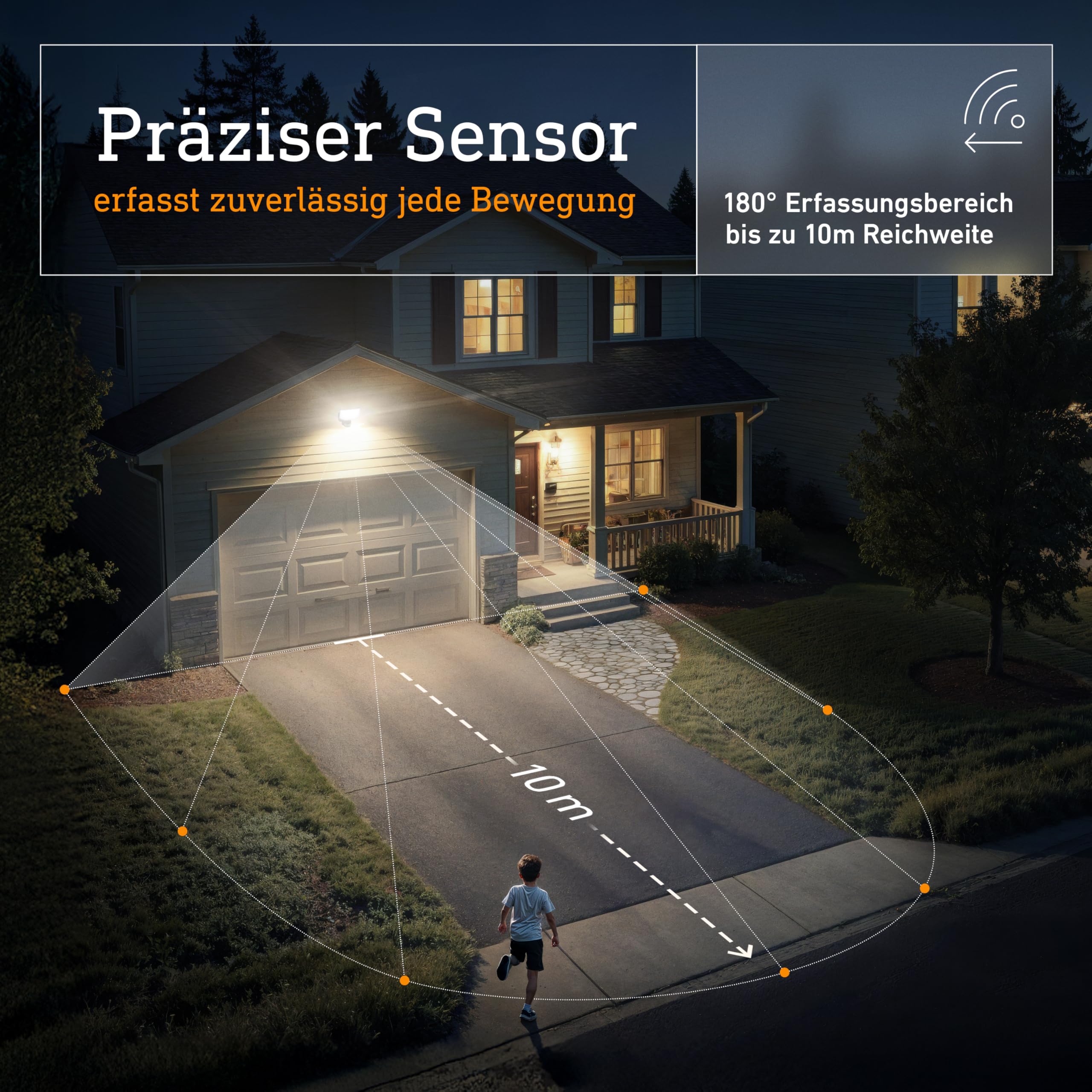 Steinel LED Strahler XLED Protect S Anthrazit, 180°/10 m Bewegungsmelder, Panorama Flutlicht, LED Panel voll schwenkbar, 14.3 W, IP54