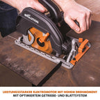 Evolution Handkreissäge R185CCS Kreissäge Tauchsäge 1600W Inkl. Ø 185 mm HM-Sägeblatt Mehrzweck Multi-Material-Schneiden Holz, Aluminium, Stahl, Kunststoff | Scie Circulaire mit Führungsschiene