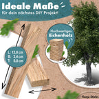Easy-Sticks 3.0 Eiche – 210 Stück – Bastelholz OHNE Klebeband – Hölzchen für DIY Projekte und Deko – Hölzer zum Bauen und Verkleiden