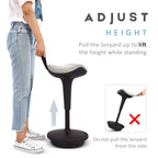 IWMH Ergonomischer Arbeitshocker, Hochverstellbare Stehhilfe, Atmungsaktiver Sitz-Steh-Hocker 360° Drehbar, Ergonomische Stehhocker Büro, Grau (Grau)