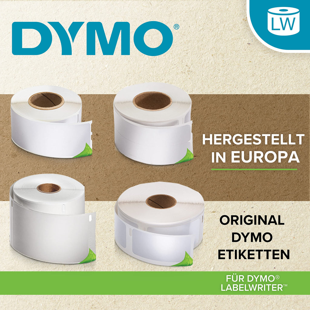 DYMO Original LabelWriter Adressetiketten (Groß) | 36 mm x 89 mm | schwarzer Druck auf weißem Untergrund | 2 Rollen mit je 260 Etiketten (520 Stück) | selbstklebend | für LabelWriter Etikettendrucke
