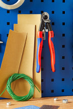 KNIPEX Drahtseilschere geschmiedet mit Mehrkomponenten-Hüllen 190 mm, 95 62 190