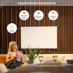 Könighaus Infrarotheizung - 300 Watt mit TÜV SÜD + 5 Jahre Herstellergarantie ✓ Doppelter Überhitzungsschutz ✓ Heizkörper in 2-4 min auf Betriebstemperatur ✓ inkl. Thermostat