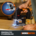 WORX Nitro WX542.9 Akku-Pendelhub-Stichsäge 20V - Bürstenloser Motor - Profi Stichsäge Mit Absaug-Adapter - Ideal Auch Für Gehrungsschnitte - PowerShare Kompatibel - Ohne Akku & Ladegerät